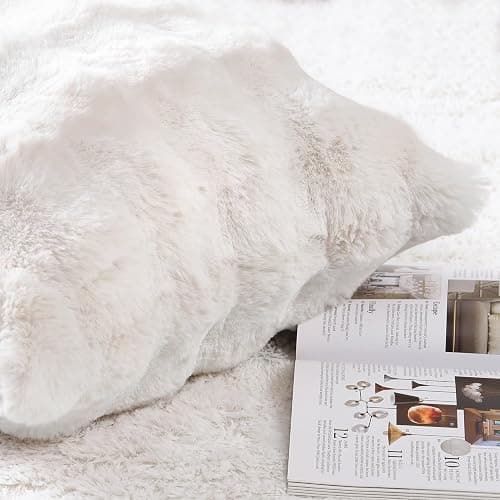 MADIZZ Pack of 2 Thick Plush Wool Throw Pillow Covers 12x20 Inch Cream Soft Neutral Decorative Throw Pillows Accent Boho Cushion Covers for Couch Sofa Bedroom Pillow Shell thumbnail 3