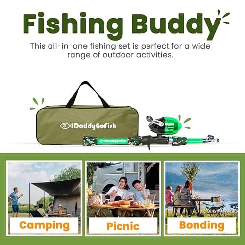 DaddyGoFish Kids Fishing Pole - Rod Reel Combo Tackle Box Starter Set - First Year Small Gear Kit for Boys Girls Toddler Youth Age Beginner Little Children thumbnail 5