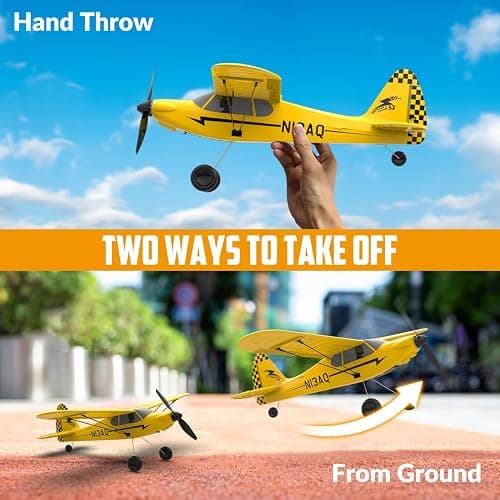 volantexrc RC Plane Trainer Sport Cub 3CH Remote Control Airplane with Prop Saver, 6-Axis Gyro Stabilizer & 3 Modes to Fly, Radio Controlled Aircraft RTF for Beginners and Adults (400mm,Yellow) thumbnail 6