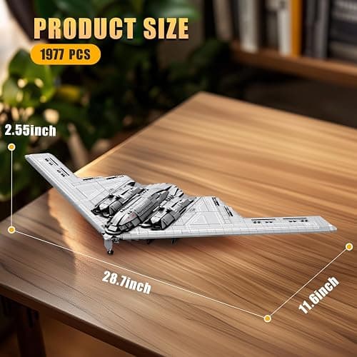 Reobrix Fighter Jet Building Set 33038, B2 Military Bomber Plane for Adults, Aviation Airplane Cool Jet Model Collection for Boys,Ideal Gifts for Kids 14+, Men and Military Fans thumbnail 3