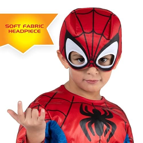 MARVEL Official Toddler Deluxe Halloween Costume - Premium Quality Padded Jumpsuit and Fabric Headpiece (3T-4T) thumbnail 4