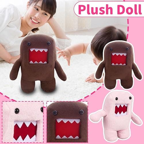 11.8" Domo Monster Plush, Funny Stuffed Figure Throw Pillows for Home Decor for Anime Fans (Brown) thumbnail 4