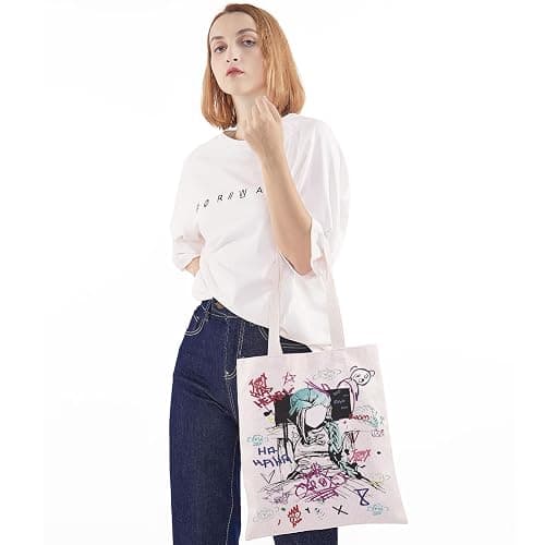 WZMPA Video Gamer Tote Bag Computer Game Player Gift J Was Here Shopping Grocery Bag Electronic Games Merch thumbnail 4