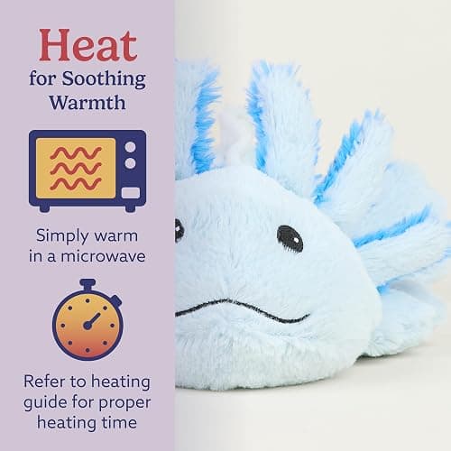 warmies Microwavable & Weighted Stuffed Animals, Blue Axolotl - Heated Stuffed Animal Plushie for Warmth & Comfort - Cute Soft Plush Toys for Adults & Children (Boys, Girls, Babies & Toddlers) thumbnail 4