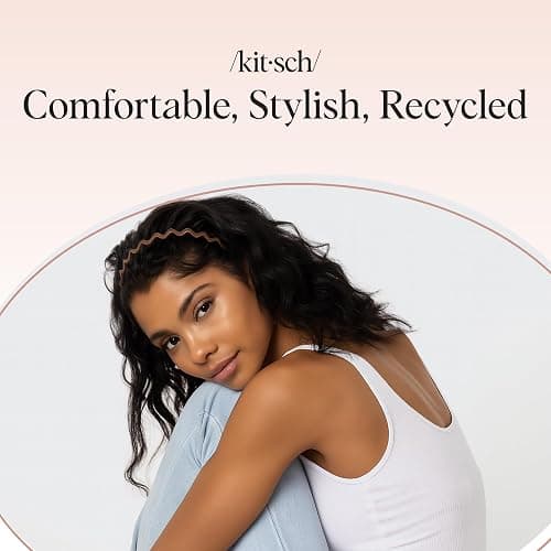 Kitsch Zig Zag Headbands for Women - Neutral, 2 pcs | Fashion Accessories for Slicked Back Styles | Comfortable Wavy Headbands | Comb Headband with Teeth thumbnail 8