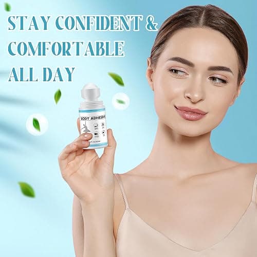 ElectricWise 1 Pcs Roll On Body Adhesive for Dancers, Sweat Resistant Water Wash Off Body Glue for Skin & Clothing, Fashion Butt Glue Applicator for Compression Stocking, Bras, Wig, Residue Free, 2oz thumbnail 7
