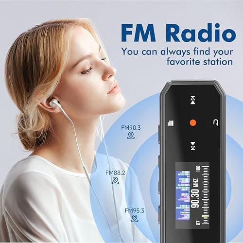 RUIZU 64GB Type-C USB MP3 Player with Bluetooth 5.3, Clip Portable Music Player with FM Radio, Voice Recorder, Pedometer for Sport, Digital Audio Shuffle A-B Repeat, Support Mobile Phone File Transfer thumbnail 5