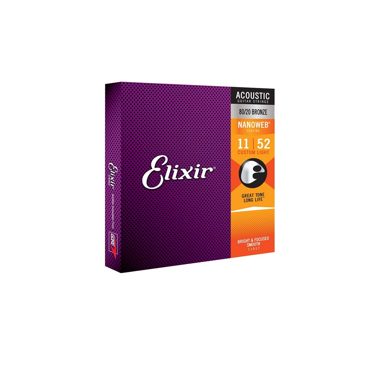 Encordoamento .011 Elixir 11027, para Violão Aço, Custom Light Bronze 80/20 Nanoweb - Image 1