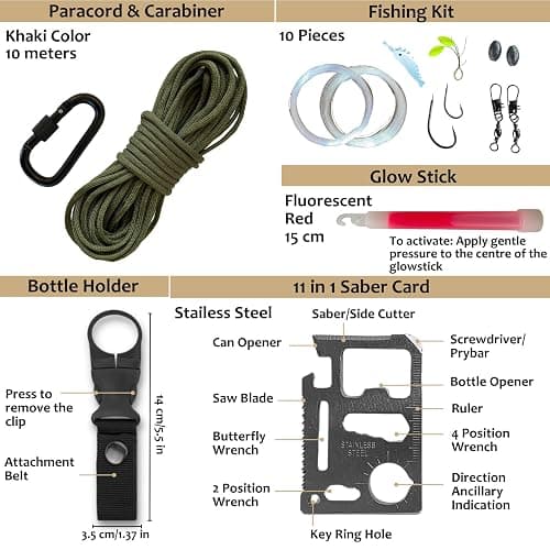 BIRKOSCH Comprehensive Emergency First Aid Kit – Over 60 Essential Supplies with 15 Multipurpose Tools – Compact, Lightweight, and Durable – Ideal for Home, Travel, and Outdoor Safety thumbnail 7