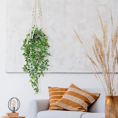 Whonline 2pcs Fake Hanging Plants, Artificial Potted Plants for Indoor Outdoor Aesthetic Office Living Room Shelf Decor thumbnail 6