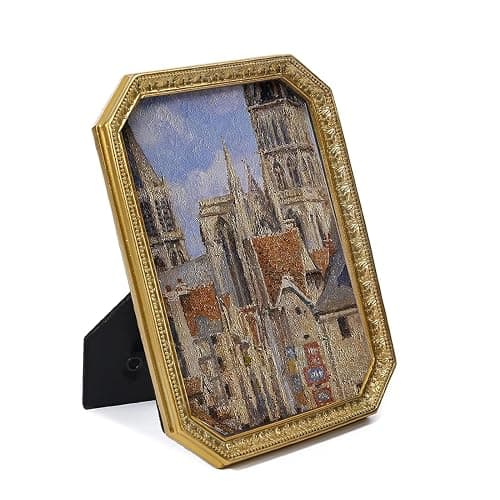 SIKOO Vintage 5×7 Gold Picture Frame Antique Ornate Photo Frame Tabletop and Wall Hanging with High Definition Glass Front for Home Décor,Retro Photo Gallery, Old-Fashioned Art thumbnail 7