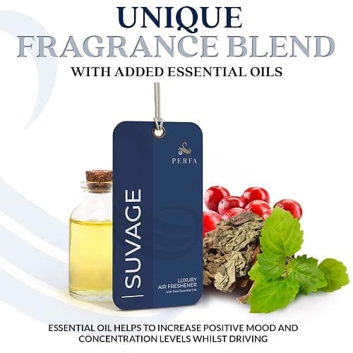 Card Car Air Freshener for Men - Solvère Inspired Perfume Scent by Perfa | Luxury Fragrance - Neutralizes Lingering Smells - Air Freshener with Odor Eliminating Technology - Perfect for Any Vehicle thumbnail 4