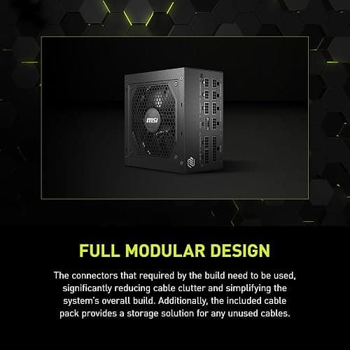MSI MAG A750GL PCIE5, Fully Modular Compact Gaming 750W Power Supply, 80+ Gold, ATX 3.1 & PCIe 5.1 Ready, Native Dual-Color 12V-2x6 Cable, 10 Year Warranty thumbnail 11
