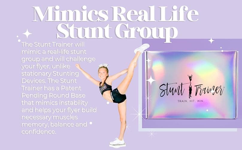 Stunt Trainer Flyer Cheer Balance Board for Cheerleader Balance & Flexibility Core Strength Training - Cheer Balance Trainer Stunting Practice Board Cheerleading Equipment for Flyers, Grey thumbnail 4