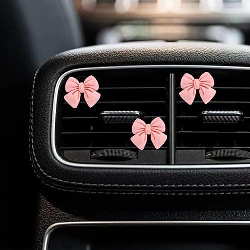 6PCS Pink Bow Car Air Freshener Vent Clips, Aesthetic Girly Car Decor Accessories, Cute Vent Diffusers for Women and Girls, Coquette Style Auto Interior Decoration thumbnail 5