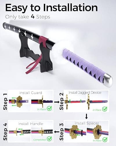 Cold Blade Katana Sword - 41 inches Katana Replica with Holster Belt and Display Stand - Sword with Authentic Design thumbnail 3