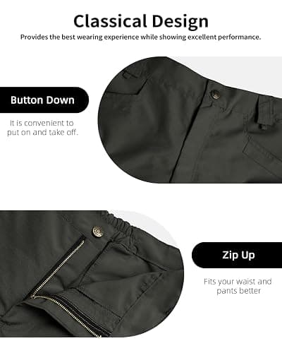 whox Mens Hiking Cargo Shorts Casual Tactical Waterproof Shorts for Work Golf Fishing with 6 Pockets(No Belt) thumbnail 5