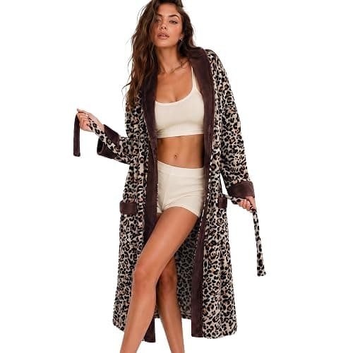 U2SKIIN Womens Fleece Robes, Soft Plush Long Bathrobe, Comfy Robes for Womens, Warm Housecoat - Image 1