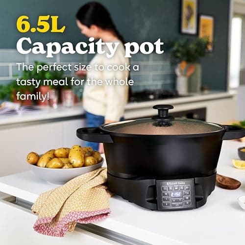 Russell Hobbs Good-to-Go 6.5L Electric Multicooker, 8 Functions, 750W | 8 Digital Cooking Functions Including Sear, Slow Cook, Steam, Boil, Keep Warm, Roast, Dishwasher Safe Parts thumbnail 2