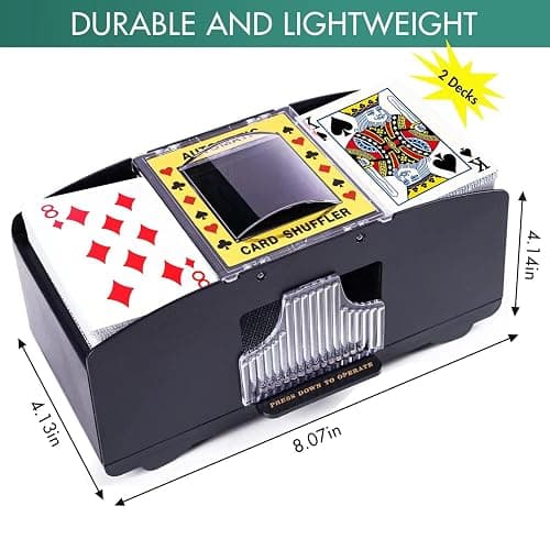 Rareidel Automatic Card Shuffler 2 Deck, Battery Operated Card Dealer Machine, Electric Casino Card Shuffler for UNO, Blackjack, Texas Hold'em, Home Card Games thumbnail 6