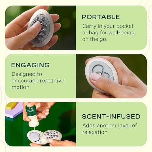 Lifelines Scent-Infused Grounding Stones, 2-Pack, Flow Pack - Portable Fidgets for Adults with Essential Oil Blend & Diffusion Stones for Sensory Immersion - Calming Waterless Passive Diffuser thumbnail 3