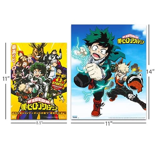 集英社 My Hero Academia Poster Set - Room Decor Bundle with 14 My Hero Academia Wall Art Posters 8" x 11" Plus More thumbnail 6