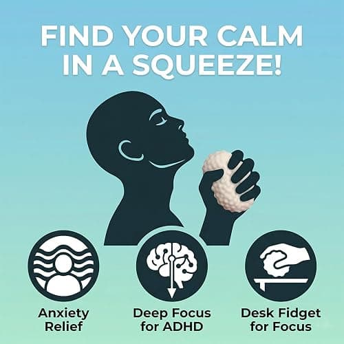 6 PCS Crunchy Stress Ball for Adults Anxiety Relief - Moldable Sensory Squeeze Ball with Slow Rebound, Sand Filled Fidget Toy for Focus, Portable & Soft Squishy for Office Desk & Home thumbnail 6