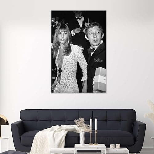 Posterlounge Jane Birkin et Serge Gainsbourg Poster | 80 x 120 cm de Celebrity Collection Noir et blanc Tableaux Décoration murale thumbnail 6