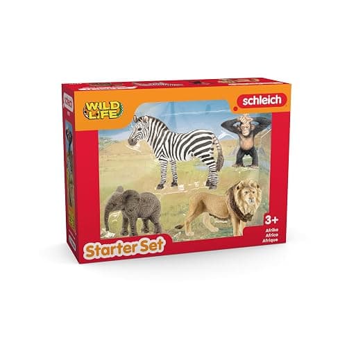 Schleich Wild Life Africa Starter Set – 4-Piece Miniature Wildlife Animal Set for Ages 3+, Featuring Lion, Zebra, Monkey and Elephant thumbnail 7