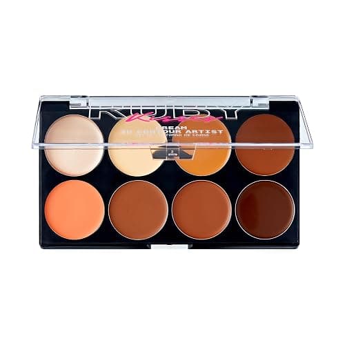 Ruby Kisses Flawless Finish with 3D Contour Cream Makeup Palette – Lightweight, Multi-Palette, Contouring Foundation, Creamy, Sculpt &Highlighting, Define Cheekbones (Dark Medium) thumbnail 2