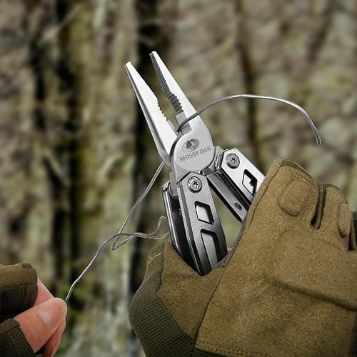 MOSSY OAK Multitool, 21-in-1 Stainless Steel Pocket Knife with Screwdriver Sleeve, Self-locking Pliers with Sheath-Perfect for Outdoor, Survival, Camping, Hiking, Simple Repair - 21-in-1 - Silver thumbnail 8