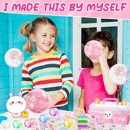 ZiZa Cute Bunny Nano Tape Bubble Kit for Kids, Nano Tape Squishy Maker Making Kit, Christmas Birthday Arts and Crafts Gifts Toys for Girls, Step by Step Video Tutorials thumbnail 6
