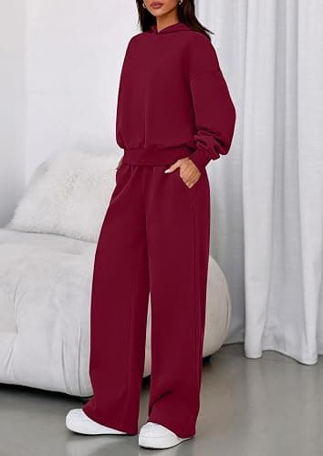 PRETTYGARDEN Womens Sweatsuits 2 Piece Set 2025 Casual Winter Long Sleeve Hoodie Loose Wide Leg Sweatpants Fall Tracksuit thumbnail 3