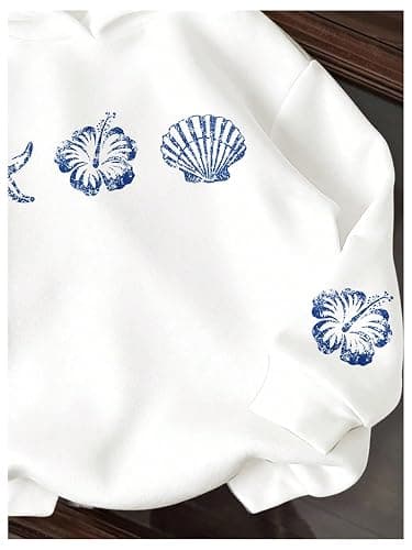 RoseSeek Girl's Preppy Letter Graphic Hoodie Hooded Long Sleeve Sweatshirts Cute Pullover Tops thumbnail 4