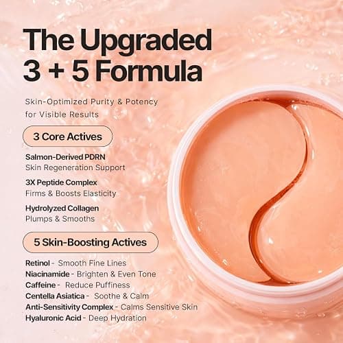 Enaskin Naturals PDRN Peptide Under Eye Patches for Dark Circles, 30 Pairs | These Under Eye Masks Help Reduce the Look of Wrinkles, Puffiness and Under Eye Bags, Leaving the Eye Area Looking Smoother thumbnail 2