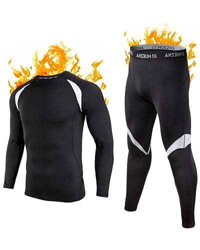 Muezna Men's Thermal Top and Bottom Set Underwear Long Johns Base Layer with Soft Fleece Lined - Image 1