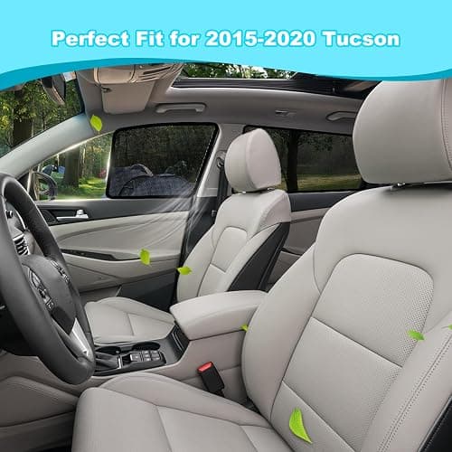 XCBYT 2015-2020 Tucson Window Shades, 4-Pack Magnetic Cooling Mesh | Blocks heat for camping & baby sleeping. Front shades are partial for rearview mirror. Wait 24h for clips to set thumbnail 2