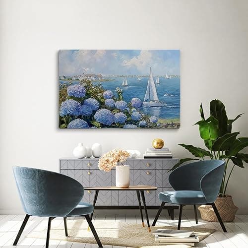 Nantucket Wall Art, Nantucket Print, Nantucket Poster, Luxury Lifestyle Photography, High Society Print, Seaside Sailboat and Hydrangeas Cottage Farmhouse Decor 12x16 unframed thumbnail 6