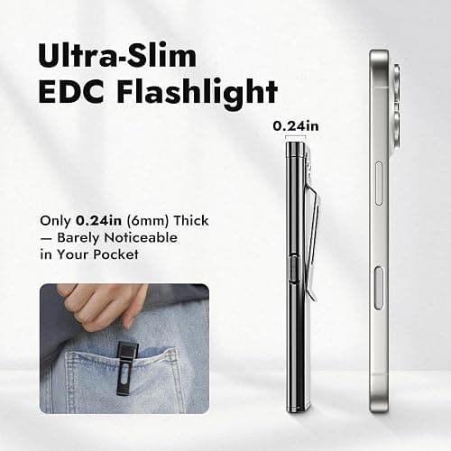 WARSUN Compact Multi-Mode Pocket LED Flashlight - 675LM, USB-C Rechargeable, IPX4, Dual Material, Red/Blue Strobe, for Everyday Carry & Travel thumbnail 3