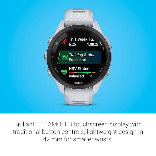 Garmin Forerunner 265S Running Smartwatch, Colorful AMOLED Display, Training Metrics and Recovery Insights, Whitestone and Neo Tropic thumbnail 3