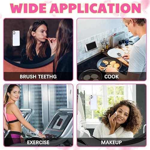 Teenyyou 6 Pcs Heart Suction Phone Grip, Silicone Suction Phone Case Sticky Mount Double Sided Hands-Free for Selfies Videos Mobile Devices Mirror Glass(Pink Series) thumbnail 6