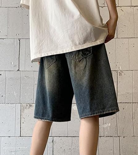 Ponitrack Jorts Women Baggy Vintage Acid Wash Jean Shorts Grunge Fashion Casual Wide Leg Y2K Pants Streetwear Men Unisex thumbnail 3