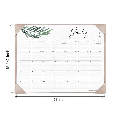Cabbrix Desk Calendar 2026-2027 with Desktop Mat, 18 Month Large Calendar January 2026 - June 2027, 21" x 16-1/2" Big Desk Blotter Calendar for Home School and Office thumbnail 3