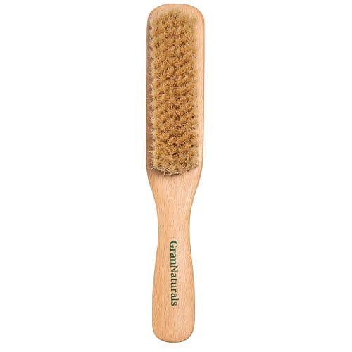 GranNaturals Double Sided Boar Bristle Hair Brush - Soft Hard Finishing & Smoothing Hairbrush for Slick Back to Style, Polish, & Lay Down Hair Flat to Create a Sleek Hairstyle for Bun, Slickback thumbnail 3