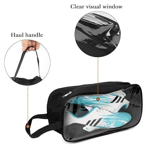 Linkidea 2 Pack Soccer Shoe Carrying Bag, Soccer Cleats Storage Bag, Fit Up to US Men Size 13 Soccer Shoes, Compact Soccer Boots Duffle Bag with Water Resistant Design (Black) thumbnail 6