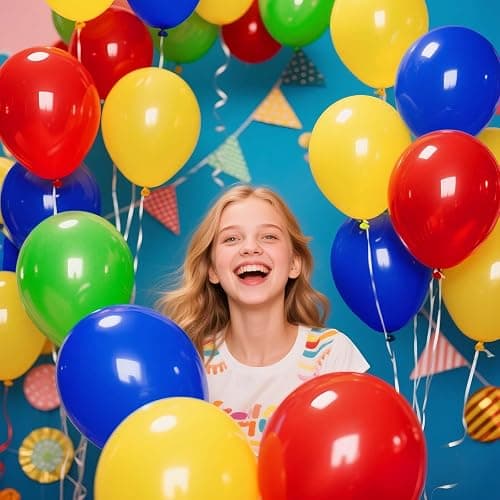 ASIYUHY Red Blue Green Yellow Balloons 100pcs 12 Inch Primary Color Balloon | Thick Latex Helium Matte Blue Yellow Red Green Balloon for Carnival Circus Kids Birthday Baby Shower Party Decorations thumbnail 7