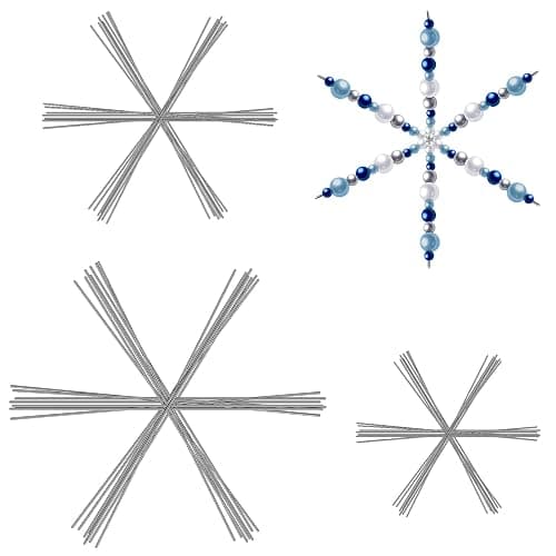 Hotop Christmas Snowflake Wire Metal Snowflake Xmas Bead Wire for DIY Jewelry Ribbon Charms Party Winter Decorations Craft Making Supplies(24 Pcs,3.7/4.5/6 Inch) - Image 1
