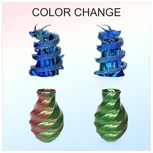 Kretrum Silk Dual Color 3D Printer Filament Bundle, 1.75 mm Color Changing PLA Bundle, 4 Spools 250g Each (Rose & Blue, Red & Gold, Violet & Green, Blue & Green) thumbnail 4