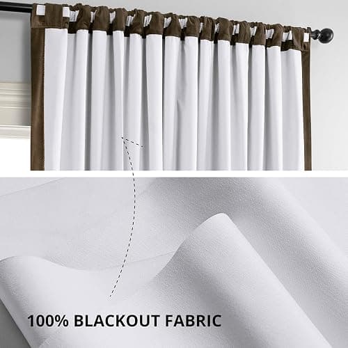 HPD Half Price Drapes Signature Velvet Thermal Blackout Curtains for Living Room 108 Inch Long (1 Panel) Rod Pocket Insulated Blackout Curtains for Bedroom Window Curtains, 100W x 108L, Java thumbnail 10