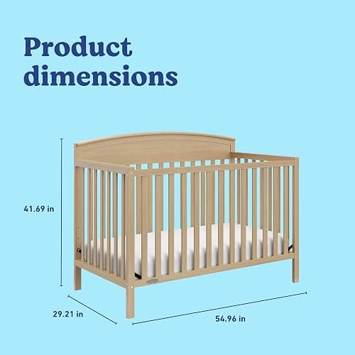 Graco Benton 5-in-1 Convertible Crib (Driftwood) – GREENGUARD Gold Certified, Converts from Baby Crib to Toddler Bed, Daybed and Full-Size Bed, Fits Standard Full-Size Crib Mattress thumbnail 3